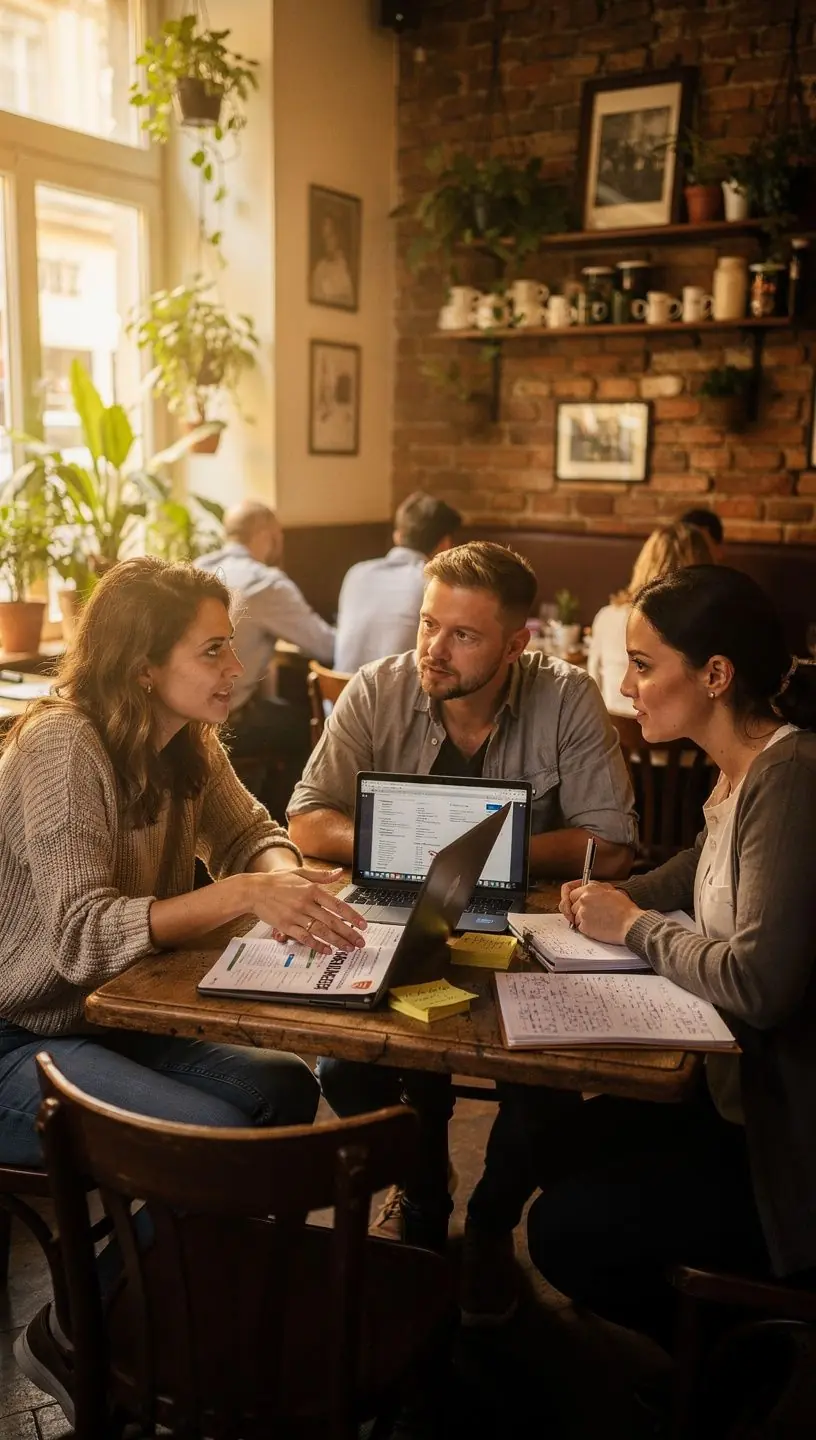Pénzügyi tanácsadó magyarázza a költségvetés készítés lépéseit egy hallgatóságnak.